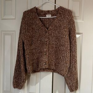Gentle Fawn Soft and Cozy Brown Knit Button-Front Women’s Sweater